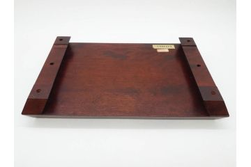 北海道民芸家具　シックな色合いが魅力の書類箱&花台(木製、文箱、手許箱、収納箱、飾り台、陳列台、ディスプレイ台)(R-081347)