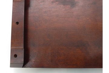 北海道民芸家具　シックな色合いが魅力の書類箱&花台(木製、文箱、手許箱、収納箱、飾り台、陳列台、ディスプレイ台)(R-081347)