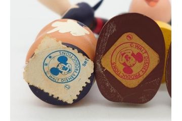 ビンテージ　ディズニー　心が和むまんがこけし52点セット(ヴィンテージ、木製人形、ミッキー、シンデレラ、ダンボ、わんわん物語、ピノキオ、ドナルド、デイジー、三匹の子ぶた)(R-081349)