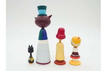 ビンテージ　ディズニー　心が和むまんがこけし52点セット(ヴィンテージ、木製人形、ミッキー、シンデレラ、ダンボ、わんわん物語、ピノキオ、ドナルド、デイジー、三匹の子ぶた)(R-081349)