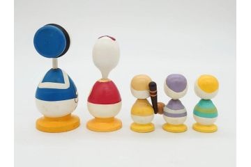 ビンテージ　ディズニー　心が和むまんがこけし52点セット(ヴィンテージ、木製人形、ミッキー、シンデレラ、ダンボ、わんわん物語、ピノキオ、ドナルド、デイジー、三匹の子ぶた)(R-081349)