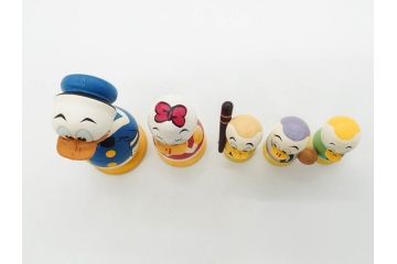 ビンテージ　ディズニー　心が和むまんがこけし52点セット(ヴィンテージ、木製人形、ミッキー、シンデレラ、ダンボ、わんわん物語、ピノキオ、ドナルド、デイジー、三匹の子ぶた)(R-081349)