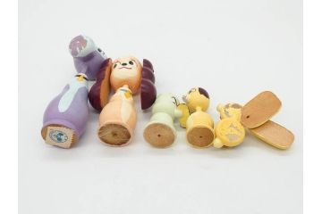 ビンテージ　ディズニー　心が和むまんがこけし52点セット(ヴィンテージ、木製人形、ミッキー、シンデレラ、ダンボ、わんわん物語、ピノキオ、ドナルド、デイジー、三匹の子ぶた)(R-081349)