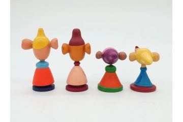 ビンテージ　ディズニー　心が和むまんがこけし52点セット(ヴィンテージ、木製人形、ミッキー、シンデレラ、ダンボ、わんわん物語、ピノキオ、ドナルド、デイジー、三匹の子ぶた)(R-081349)