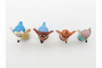 ビンテージ　ディズニー　心が和むまんがこけし52点セット(ヴィンテージ、木製人形、ミッキー、シンデレラ、ダンボ、わんわん物語、ピノキオ、ドナルド、デイジー、三匹の子ぶた)(R-081349)