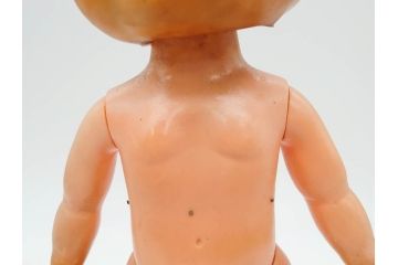 不二家　マスダヤ　木製台座　高さ 約38cm　レトロな雰囲気のペコちゃん人形(着せ替え、首振り、増田屋、玩具)(R-081350)