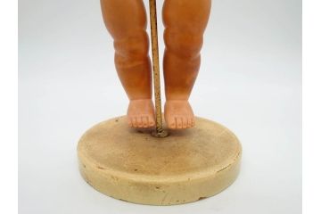 不二家　マスダヤ　木製台座　高さ 約38cm　レトロな雰囲気のペコちゃん人形(着せ替え、首振り、増田屋、玩具)(R-081350)