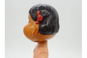 不二家　マスダヤ　木製台座　高さ 約38cm　レトロな雰囲気のペコちゃん人形(着せ替え、首振り、増田屋、玩具)(R-081350)