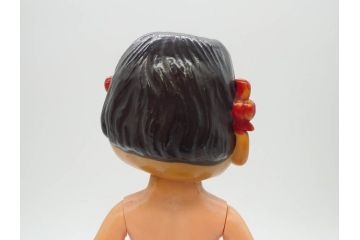 不二家　マスダヤ　木製台座　高さ 約38cm　レトロな雰囲気のペコちゃん人形(着せ替え、首振り、増田屋、玩具)(R-081350)