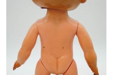 不二家　マスダヤ　木製台座　高さ 約38cm　レトロな雰囲気のペコちゃん人形(着せ替え、首振り、増田屋、玩具)(R-081350)