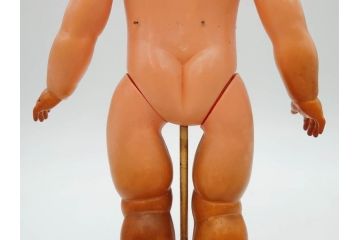 不二家　マスダヤ　木製台座　高さ 約38cm　レトロな雰囲気のペコちゃん人形(着せ替え、首振り、増田屋、玩具)(R-081350)