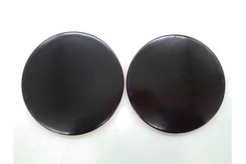 輪島塗　蒔絵　朱塗　雅な佇まいの丸盆2枚セット(お盆、トレイ、トレー、金彩、花唐草、漆器、漆芸)(R-081351)