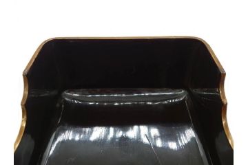 明治期　時代物　蒔絵　漆器　優美で上品な雰囲気の手箱(桜?、花、金彩、木製、漆芸、漆器、文箱、収納箱、手許箱、紐付き)(R-081352)