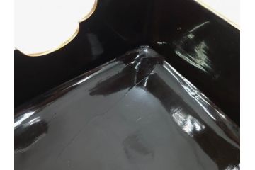 明治期　時代物　蒔絵　漆器　優美で上品な雰囲気の手箱(桜?、花、金彩、木製、漆芸、漆器、文箱、収納箱、手許箱、紐付き)(R-081352)