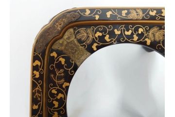 江戸〜明治期　蒔絵　松唐草　火箸　華やかな気品を感じる大名火鉢(木製、漆芸、猫脚、手あぶり)(R-081353)
