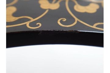 江戸〜明治期　蒔絵　松唐草　火箸　華やかな気品を感じる大名火鉢(木製、漆芸、猫脚、手あぶり)(R-081353)