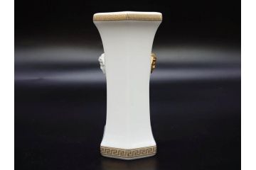 VERSACE(ヴェルサーチェ)　Rosenthal(ローゼンタール)　メデューサ　独創的なデザインが魅力の花瓶(ゴルゴナ、フラワーベース、花器、花入、花生、金彩、共箱付き、袋付き)(R-081354)