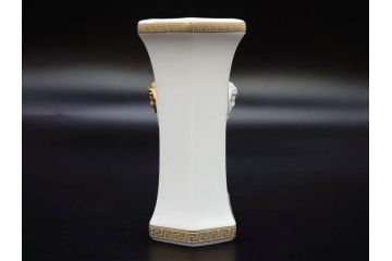 VERSACE(ヴェルサーチェ)　Rosenthal(ローゼンタール)　メデューサ　独創的なデザインが魅力の花瓶(ゴルゴナ、フラワーベース、花器、花入、花生、金彩、共箱付き、袋付き)(R-081354)