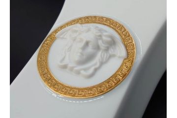 VERSACE(ヴェルサーチェ)　Rosenthal(ローゼンタール)　メデューサ　独創的なデザインが魅力の花瓶(ゴルゴナ、フラワーベース、花器、花入、花生、金彩、共箱付き、袋付き)(R-081354)