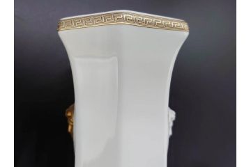 VERSACE(ヴェルサーチェ)　Rosenthal(ローゼンタール)　メデューサ　独創的なデザインが魅力の花瓶(ゴルゴナ、フラワーベース、花器、花入、花生、金彩、共箱付き、袋付き)(R-081354)