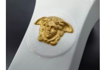 VERSACE(ヴェルサーチェ)　Rosenthal(ローゼンタール)　メデューサ　洗練されたデザインが美しい花瓶(ゴルゴナ、フラワーベース、花器、花入、花生、金彩、共箱付き、袋付き)(R-081355)