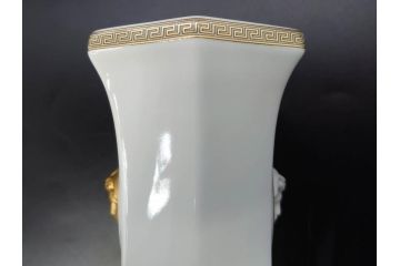 VERSACE(ヴェルサーチェ)　Rosenthal(ローゼンタール)　メデューサ　洗練されたデザインが美しい花瓶(ゴルゴナ、フラワーベース、花器、花入、花生、金彩、共箱付き、袋付き)(R-081355)
