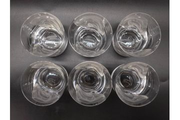 フランス　LALIQUE(ラリック)　ユロット　和気あいあいとした気分を盛り上げるSAKEタンブラー6客セット(フクロウ、梟、サテンクリスタル、グラス、硝子、ガラス)(R-081356)