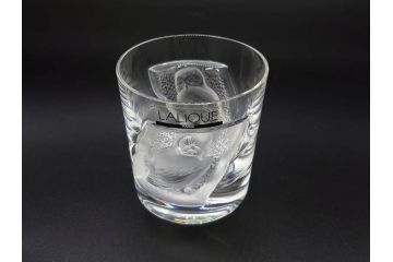 フランス　LALIQUE(ラリック)　ユロット　和気あいあいとした気分を盛り上げるSAKEタンブラー6客セット(フクロウ、梟、サテンクリスタル、グラス、硝子、ガラス)(R-081356)