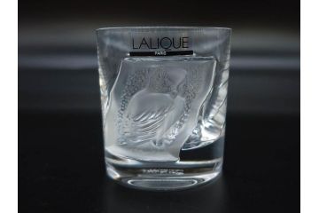 フランス　LALIQUE(ラリック)　ユロット　和気あいあいとした気分を盛り上げるSAKEタンブラー6客セット(フクロウ、梟、サテンクリスタル、グラス、硝子、ガラス)(R-081356)
