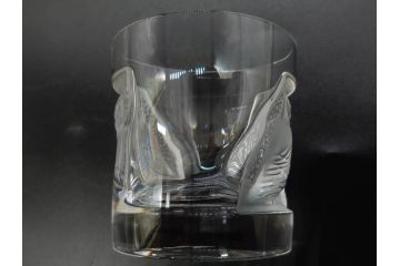 フランス　LALIQUE(ラリック)　ユロット　和気あいあいとした気分を盛り上げるSAKEタンブラー6客セット(フクロウ、梟、サテンクリスタル、グラス、硝子、ガラス)(R-081356)