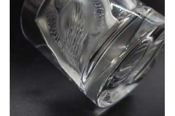 フランス　LALIQUE(ラリック)　ユロット　和気あいあいとした気分を盛り上げるSAKEタンブラー6客セット(フクロウ、梟、サテンクリスタル、グラス、硝子、ガラス)(R-081356)