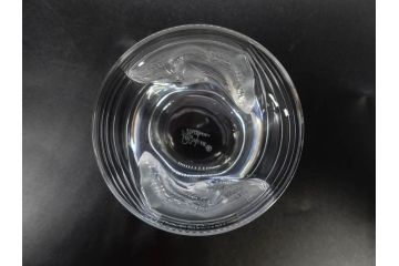 フランス　LALIQUE(ラリック)　ユロット　和気あいあいとした気分を盛り上げるSAKEタンブラー6客セット(フクロウ、梟、サテンクリスタル、グラス、硝子、ガラス)(R-081356)