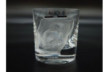 フランス　LALIQUE(ラリック)　ユロット　和気あいあいとした気分を盛り上げるSAKEタンブラー6客セット(フクロウ、梟、サテンクリスタル、グラス、硝子、ガラス)(R-081356)