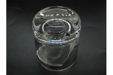フランス　LALIQUE(ラリック)　ユロット　和気あいあいとした気分を盛り上げるSAKEタンブラー6客セット(フクロウ、梟、サテンクリスタル、グラス、硝子、ガラス)(R-081356)