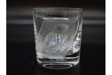 フランス　LALIQUE(ラリック)　ユロット　和気あいあいとした気分を盛り上げるSAKEタンブラー6客セット(フクロウ、梟、サテンクリスタル、グラス、硝子、ガラス)(R-081356)