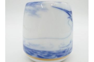 大倉陶園(OKURA、OAC)　イルカ　カジキ　躍動感あるデザインが印象的なビアマグ3客セット(魚、海、帆船、ジョッキ、酒器、金彩、白磁、マグカップ、洋食器)(R-081357)