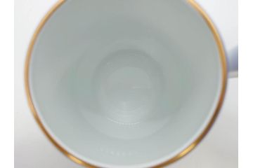 大倉陶園(OKURA、OAC)　イルカ　カジキ　躍動感あるデザインが印象的なビアマグ3客セット(魚、海、帆船、ジョッキ、酒器、金彩、白磁、マグカップ、洋食器)(R-081357)