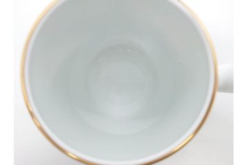 大倉陶園(OKURA、OAC)　イルカ　カジキ　躍動感あるデザインが印象的なビアマグ3客セット(魚、海、帆船、ジョッキ、酒器、金彩、白磁、マグカップ、洋食器)(R-081357)