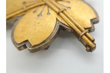 当時物　旧日本軍　陸軍　小銃射撃徽章　徽章2点セット(勲章、ミリタリー、軍隊、軍物、バッチ、バッジ、木箱付き)(R-081358)