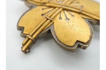 当時物　旧日本軍　陸軍　小銃射撃徽章　徽章2点セット(勲章、ミリタリー、軍隊、軍物、バッチ、バッジ、木箱付き)(R-081358)