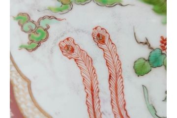 明治〜大正期　伊万里　色絵　龍　鳳凰　手あぶり　絢爛たる絵付けが見事な火鉢(赤絵、竜、金彩、花唐草、丸火鉢)(R-081362)