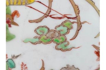 明治〜大正期　伊万里　色絵　龍　鳳凰　手あぶり　絢爛たる絵付けが見事な火鉢(赤絵、竜、金彩、花唐草、丸火鉢)(R-081362)