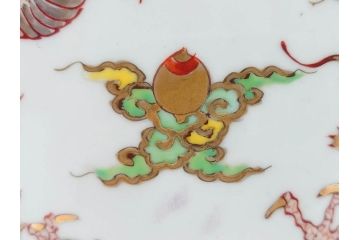明治〜大正期　伊万里　色絵　龍　鳳凰　手あぶり　絢爛たる絵付けが見事な火鉢(赤絵、竜、金彩、花唐草、丸火鉢)(R-081362)