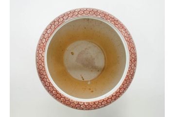 明治〜大正期　伊万里　色絵　龍　鳳凰　手あぶり　絢爛たる絵付けが見事な火鉢(赤絵、竜、金彩、花唐草、丸火鉢)(R-081362)