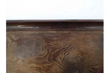 時代物　在銘作家物　肥松盆　角盆　煎茶盆　茶道具　時代を重ねた趣のあるお盆(雲?、木製、トレイ、トレー)(R-081364)