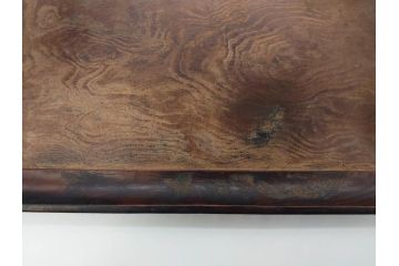 時代物　在銘作家物　肥松盆　角盆　煎茶盆　茶道具　時代を重ねた趣のあるお盆(雲?、木製、トレイ、トレー)(R-081364)