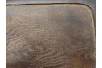 時代物　在銘作家物　肥松盆　角盆　煎茶盆　茶道具　時代を重ねた趣のあるお盆(雲?、木製、トレイ、トレー)(R-081364)