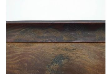 時代物　在銘作家物　肥松盆　角盆　煎茶盆　茶道具　時代を重ねた趣のあるお盆(雲?、木製、トレイ、トレー)(R-081364)