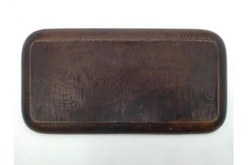 時代物　在銘作家物　肥松盆　角盆　煎茶盆　茶道具　時代を重ねた趣のあるお盆(雲?、木製、トレイ、トレー)(R-081364)