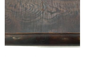 時代物　在銘作家物　肥松盆　角盆　煎茶盆　茶道具　時代を重ねた趣のあるお盆(雲?、木製、トレイ、トレー)(R-081364)